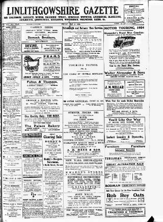 cover page of Linlithgowshire Gazette published on May 2, 1924