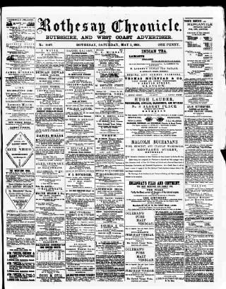 cover page of Rothesay Chronicle published on May 2, 1891