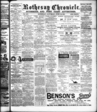 cover page of Rothesay Chronicle published on June 18, 1898