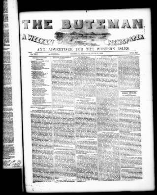 cover page of Buteman published on June 18, 1859