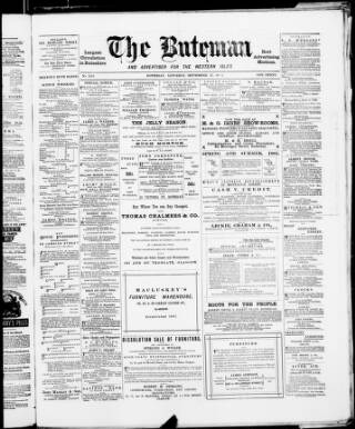 cover page of Buteman published on September 17, 1881