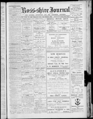 cover page of Ross-shire Journal published on February 2, 1934