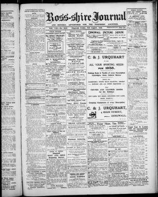 cover page of Ross-shire Journal published on August 2, 1935
