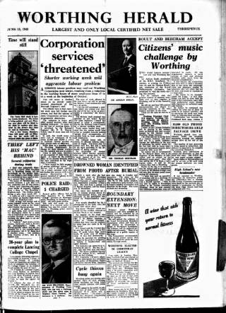 cover page of Worthing Herald published on June 18, 1948