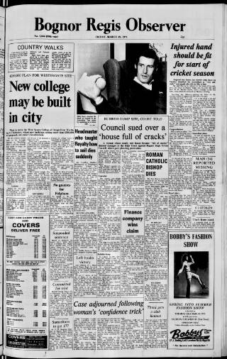 cover page of Bognor Regis Observer published on March 19, 1971