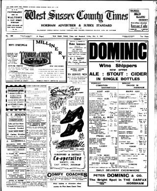 cover page of West Sussex County Times published on May 2, 1941