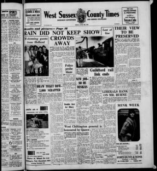 cover page of West Sussex County Times published on June 18, 1965