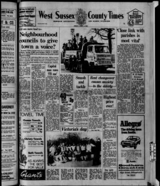 cover page of West Sussex County Times published on April 5, 1974