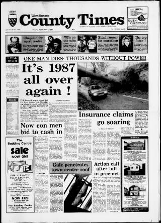 cover page of West Sussex County Times published on February 2, 1990