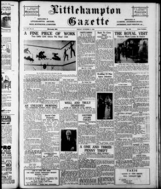 cover page of Littlehampton Gazette published on November 2, 1945