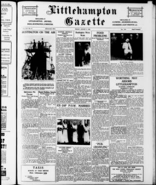 cover page of Littlehampton Gazette published on August 2, 1946