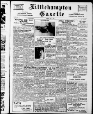 cover page of Littlehampton Gazette published on May 2, 1947