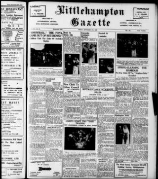 cover page of Littlehampton Gazette published on September 17, 1948