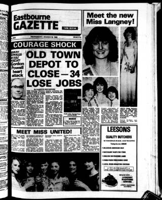 cover page of Eastbourne Gazette published on March 19, 1980