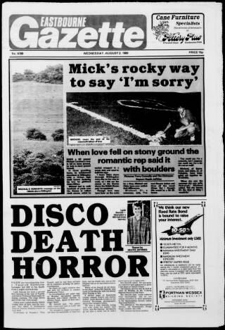 cover page of Eastbourne Gazette published on August 2, 1989