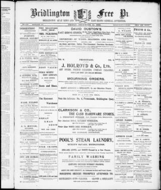 cover page of Bridlington Free Press published on December 14, 1900