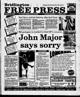 cover page of Bridlington Free Press published on September 17, 1992