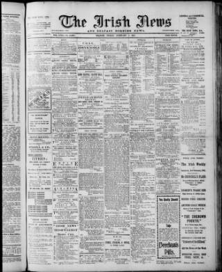 cover page of Irish News and Belfast Morning News published on February 2, 1912