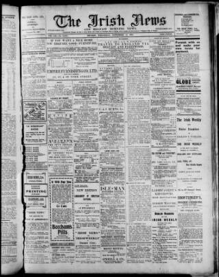 cover page of Irish News and Belfast Morning News published on September 17, 1913