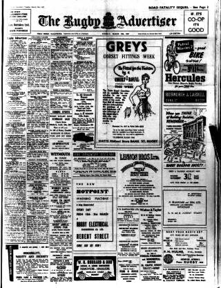 cover page of Rugby Advertiser published on March 19, 1957