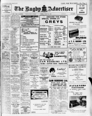 cover page of Rugby Advertiser published on August 2, 1960