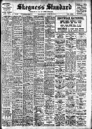 cover page of Skegness Standard published on June 18, 1941
