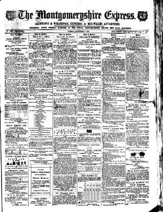 cover page of Montgomeryshire Express published on September 17, 1878