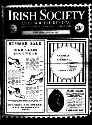cover page of Irish Society (Dublin) published on June 18, 1921