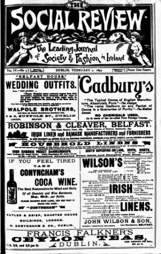 cover page of Social Review (Dublin) published on February 2, 1895