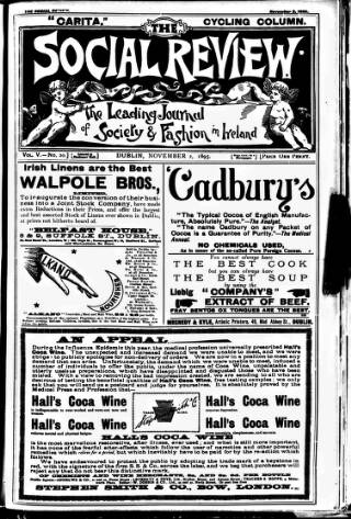 cover page of The Social Review (Dublin, Ireland : 1893) published on November 2, 1895