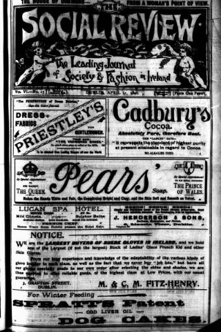 cover page of Social Review (Dublin) published on April 11, 1896