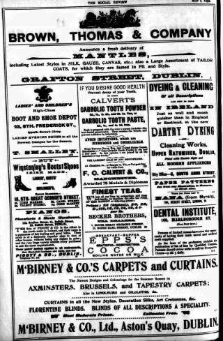 cover page of The Social Review (Dublin, Ireland : 1893) published on May 2, 1896