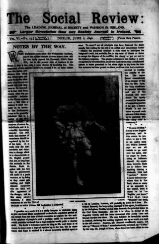 cover page of Social Review (Dublin) published on June 6, 1896