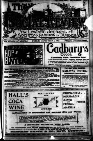 cover page of The Social Review (Dublin, Ireland : 1893) published on September 5, 1896