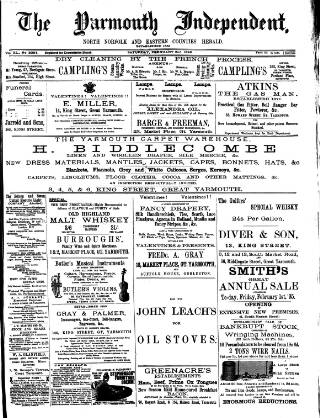 cover page of Yarmouth Independent published on February 2, 1895