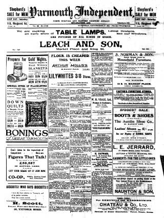 cover page of Yarmouth Independent published on September 17, 1921