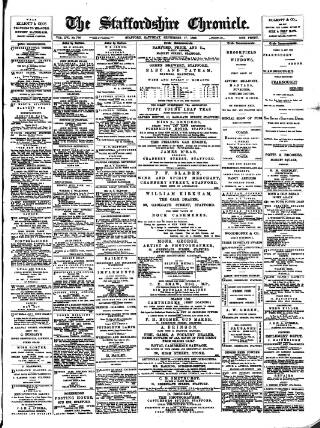 cover page of Staffordshire Chronicle published on September 17, 1892