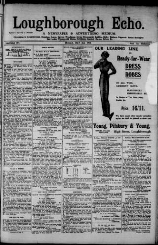 cover page of Loughborough Echo published on May 2, 1913