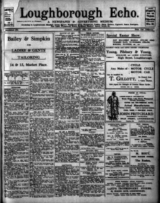 cover page of Loughborough Echo published on March 19, 1915