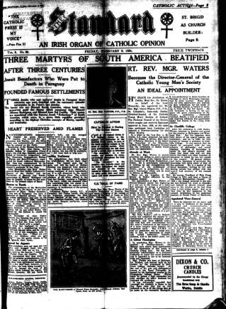 cover page of Catholic Standard published on February 2, 1934