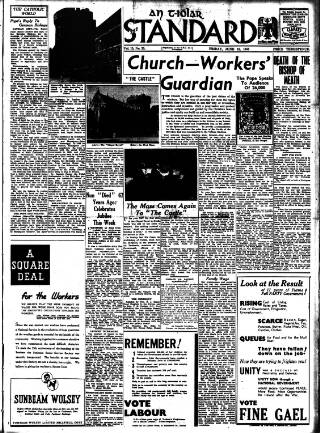 cover page of Catholic Standard published on June 18, 1943
