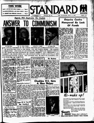 cover page of Catholic Standard published on May 4, 1956