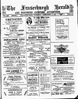 cover page of Fraserburgh Herald and Northern Counties' Advertiser published on February 2, 1915