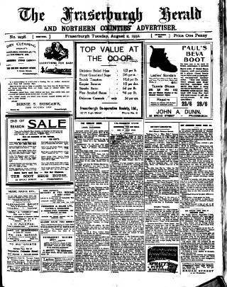 cover page of Fraserburgh Herald and Northern Counties' Advertiser published on August 2, 1932