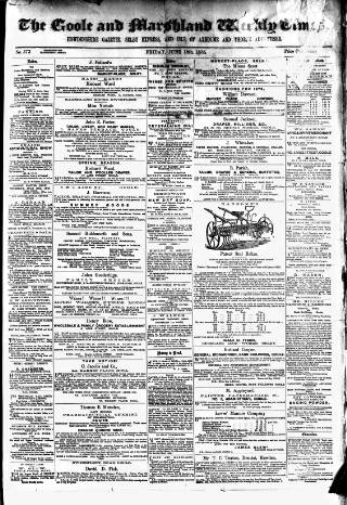 cover page of Goole Times published on June 18, 1875