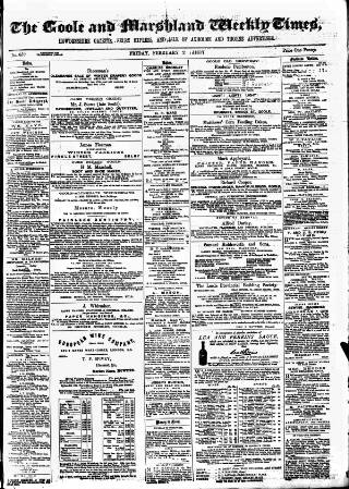 cover page of Goole Times published on February 2, 1877