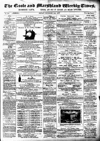 cover page of Goole Times published on December 14, 1877