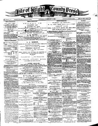 cover page of Isle of Wight County Press published on February 2, 1889