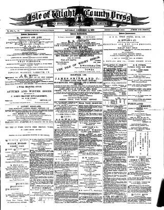 cover page of Isle of Wight County Press published on December 14, 1889