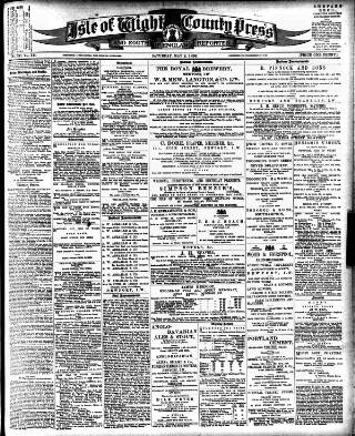 cover page of Isle of Wight County Press published on May 2, 1896